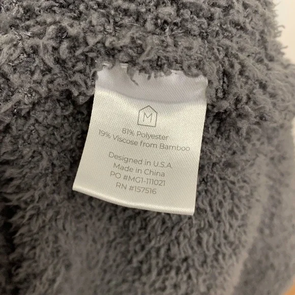 Luxome Unisex Adult's Long Cozy Ultra Plush Robe Grey Medium